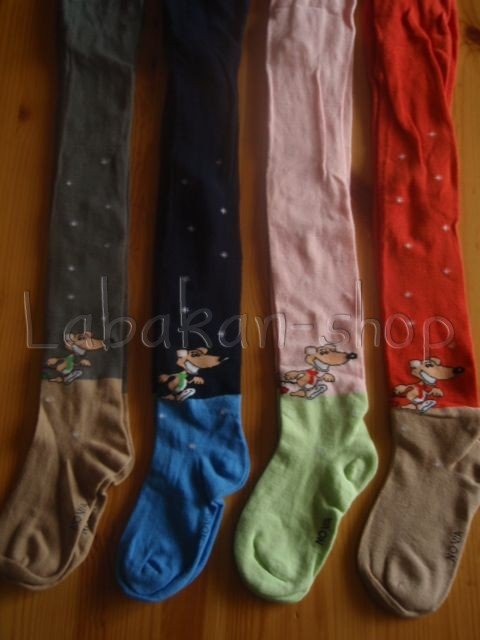 Bavlněné punčocháče Novia-(128-134)vzor myšák