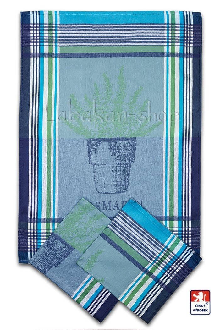 Žakárové utěrky rozmarýn z egyptské bavlny