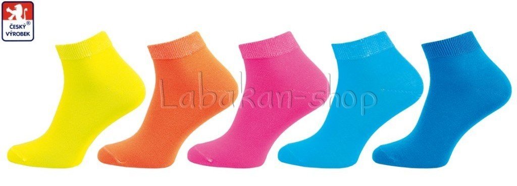 Dámské ponožky vyšší lem neon