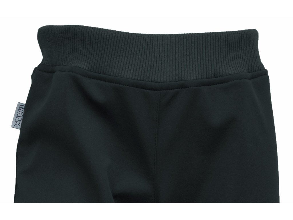 Dětské kalhoty Fantom SOFTSHELL SLIM do nápletu-černé