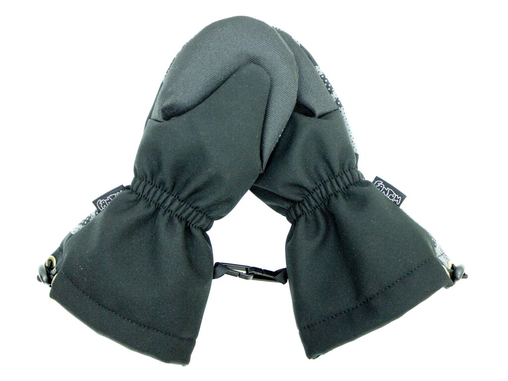 Dětské lyžařské softshellové rukavice s kožíškem reflexní maskáčové