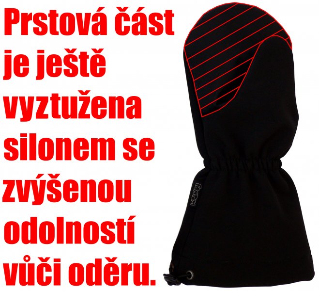 Dětské lyžařské softshellové rukavice s kožíškem reflexní maskáčové