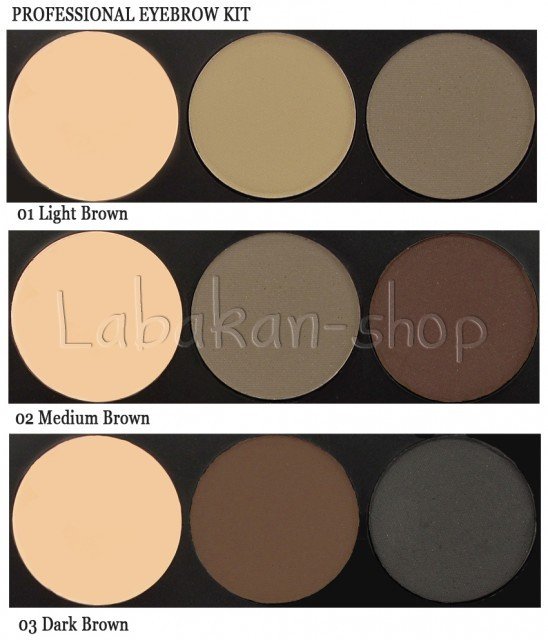 EYEBROW KIT Sada na úpravu obočí stíny+gel E style