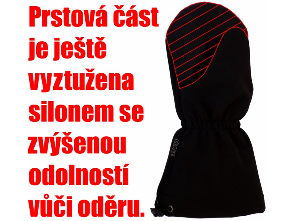 Dětské lyžařské softshellové rukavice s kožíškem